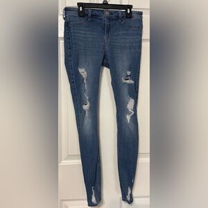 Hollister Low Rise Jean Leggings Distressed Stretch Skinny 28